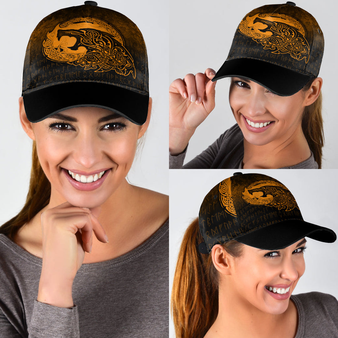viking-classic-cap-fenrir-viking-3d-tattoo-gold-version-classic-cap