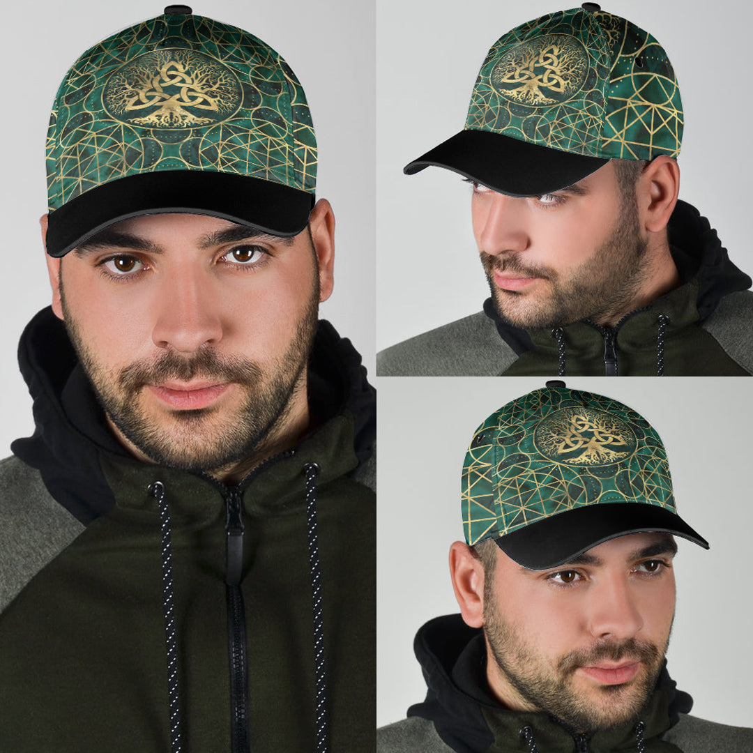 viking-classic-cap-tree-of-life-with-triquetra-malachite-and-gold-classic-cap