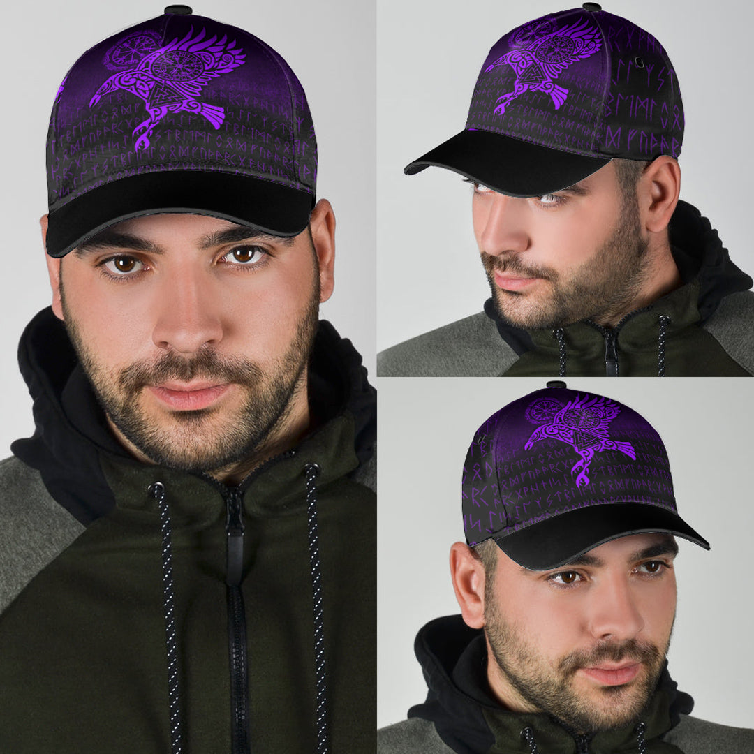 viking-classic-cap-raven-vegvisir-tattoo-purple-version-classic-cap