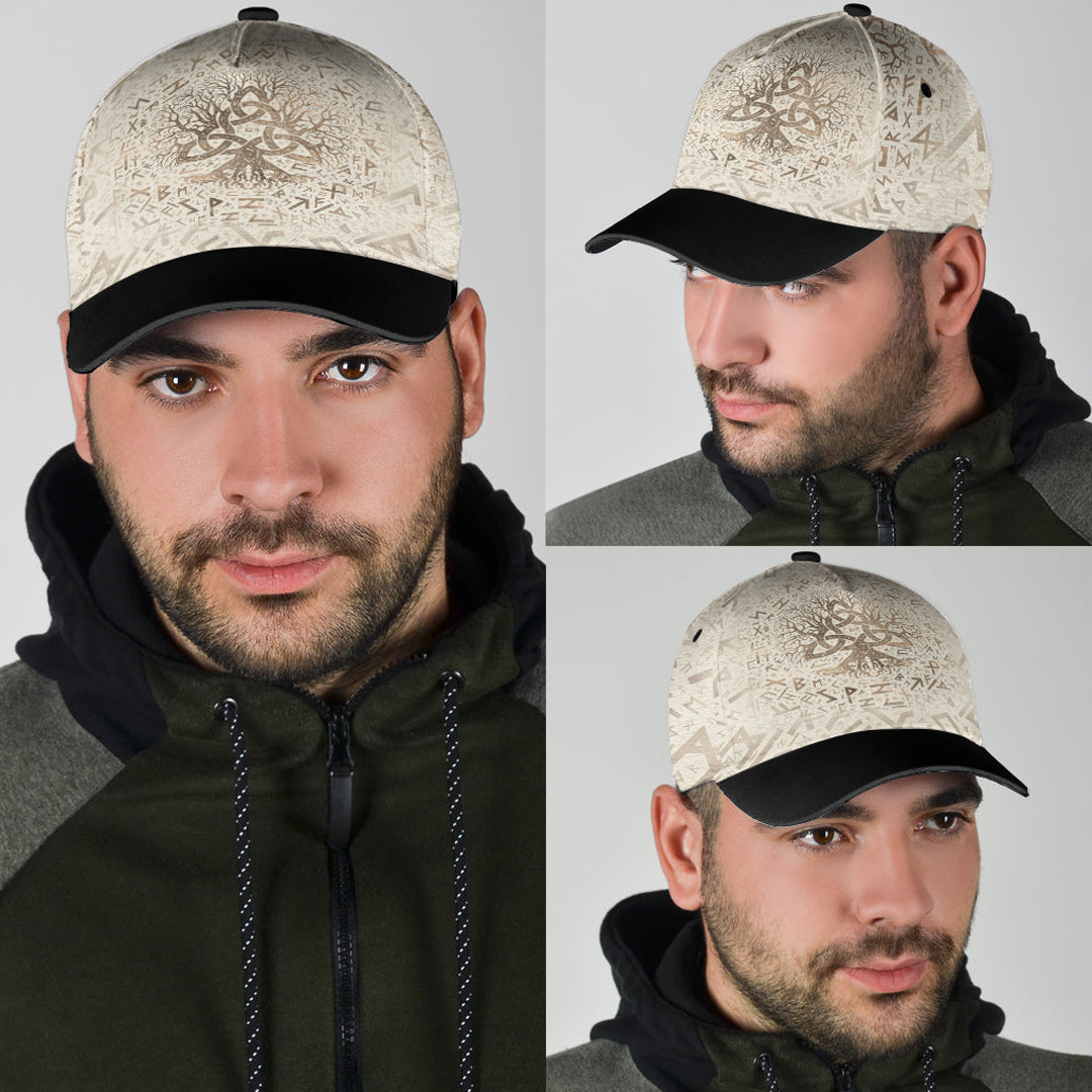 viking-classic-cap-tree-of-life-with-triquetra-and-futhark-pastel-gold-classic-cap