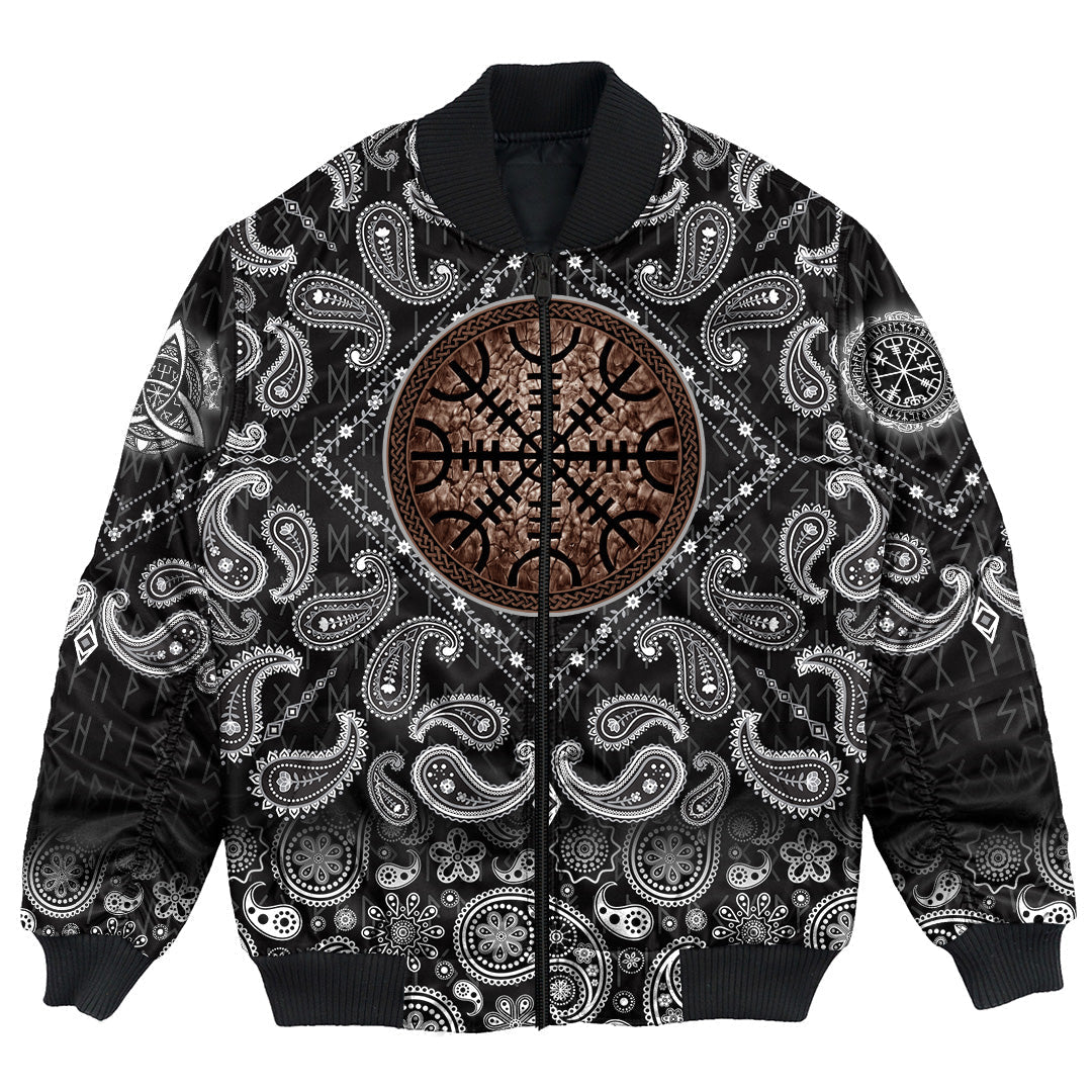 Viking Bomber Jacket Compass with Bandana Paisley Style RLT12 - Wonder Print Shop