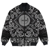 Viking Bomber Jacket Contour Yggdrasil and Ouroboros In Ornamented Circles with Bandana Paisley Style RLT12 - Wonder Print Shop