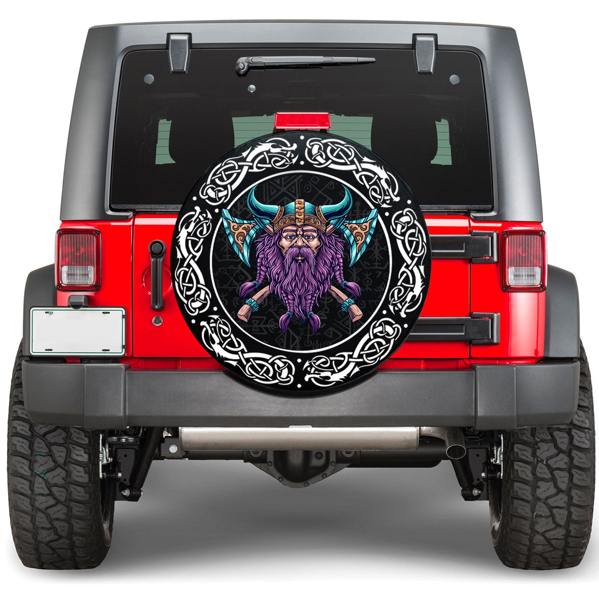 Viking Cool Beard With Axe Viking Spare Tire Cover RLT12 - Wonder Print Shop