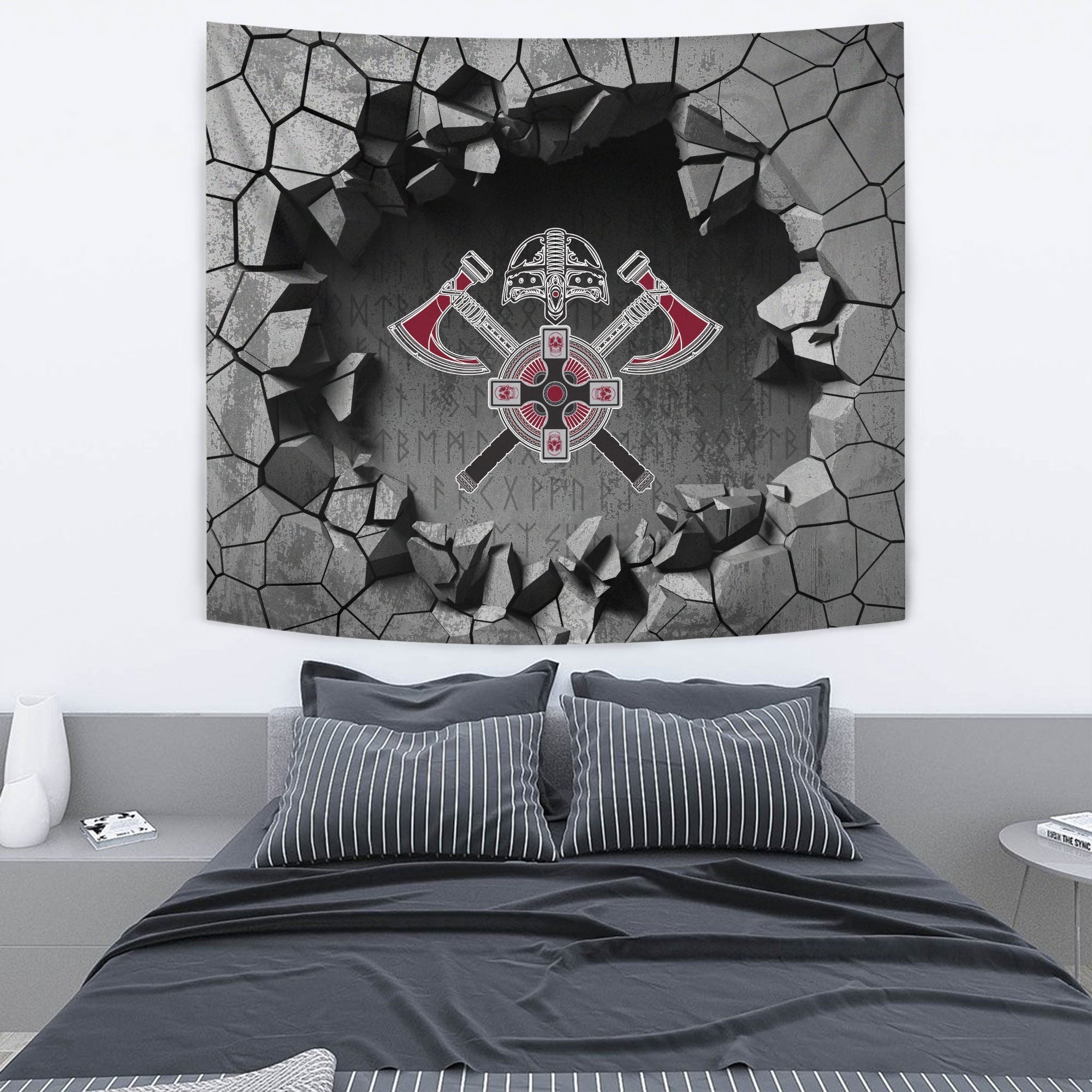 Viking Tapestry - Cool Beard With Axe Tapestry RLT12 - Wonder Print Shop