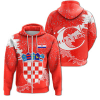 Croatia Christmas Coat Of Arms Zip Up Hoodie X Style - Wonder Print Shop