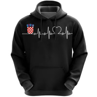 Croatia Hoodie Heartbeat - Wonder Print Shop