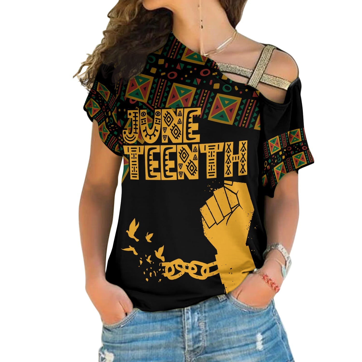 juneteenth-tribal-pattern-cross-shoulder-shirt-freedom-day