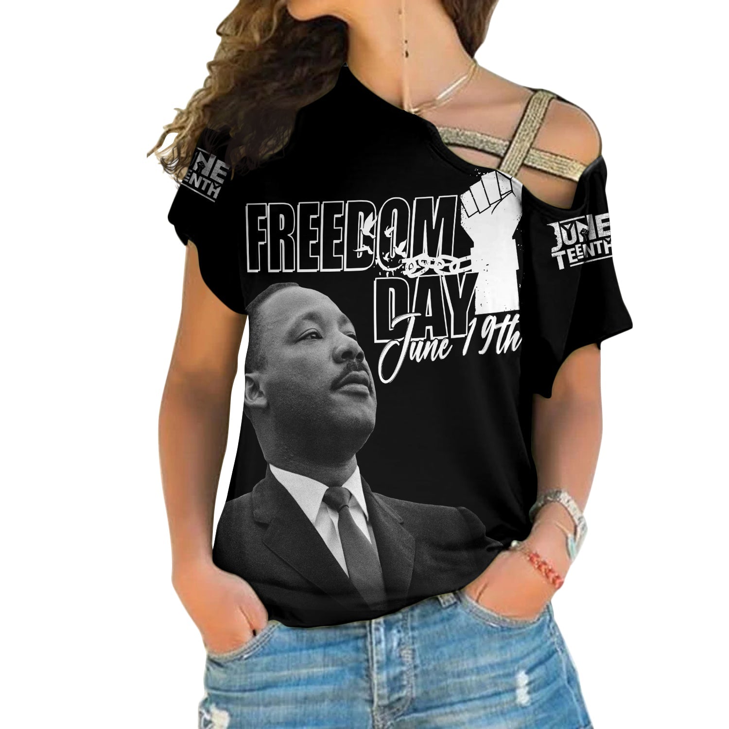 juneteenth-mlk-personalised-cross-shoulder-shirt-freedom-day
