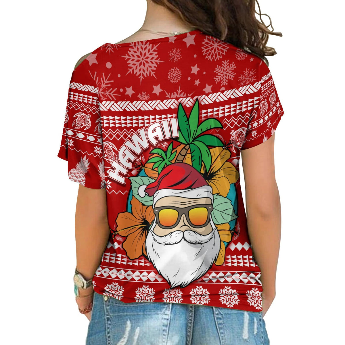 hawaii-christmas-cross-shoulder-shirt-mele-kalikimaka-tropical-santa-lt7