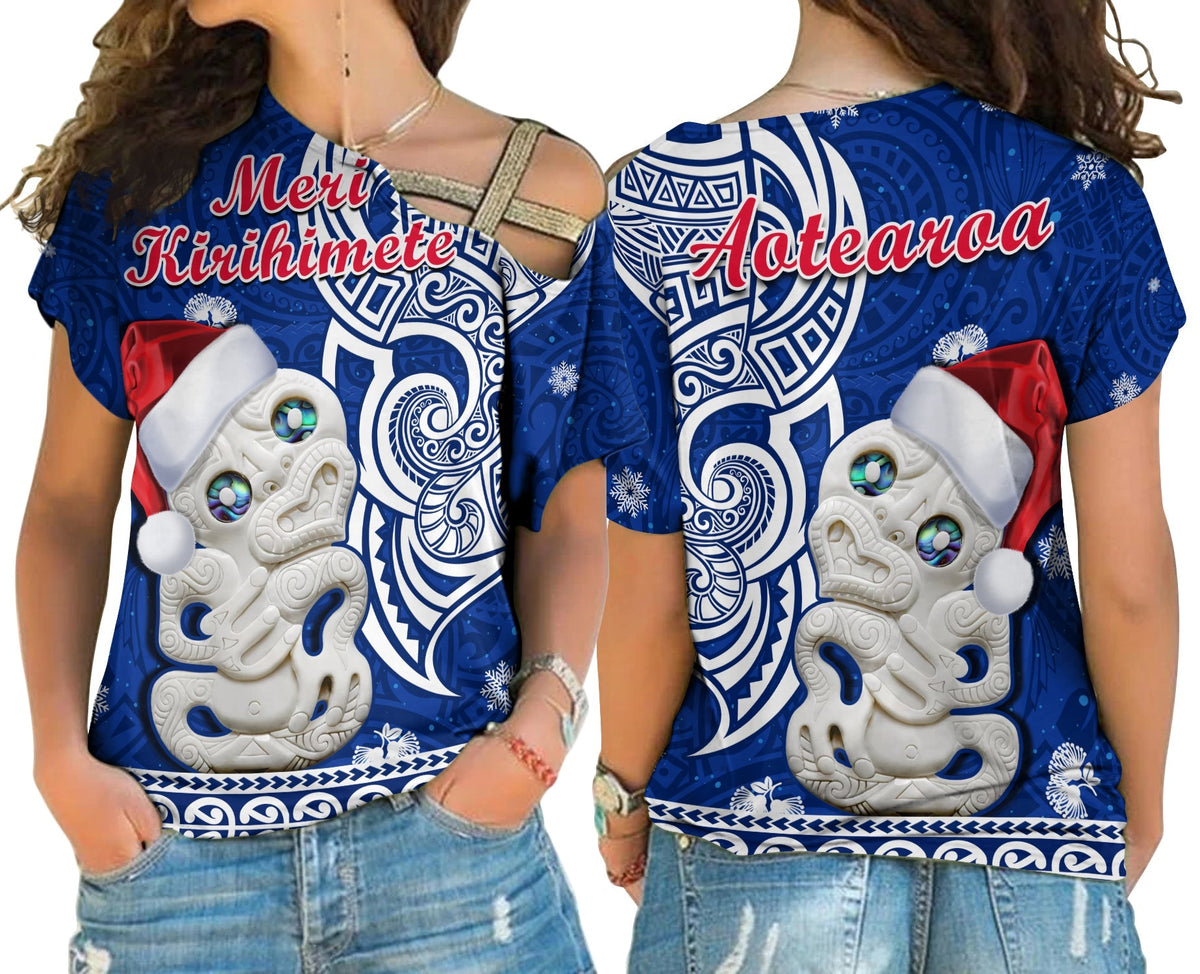 new-zealand-christmas-cross-shoulder-shirt-hei-tiki-blue-pohutukawa-meri-kirihimete