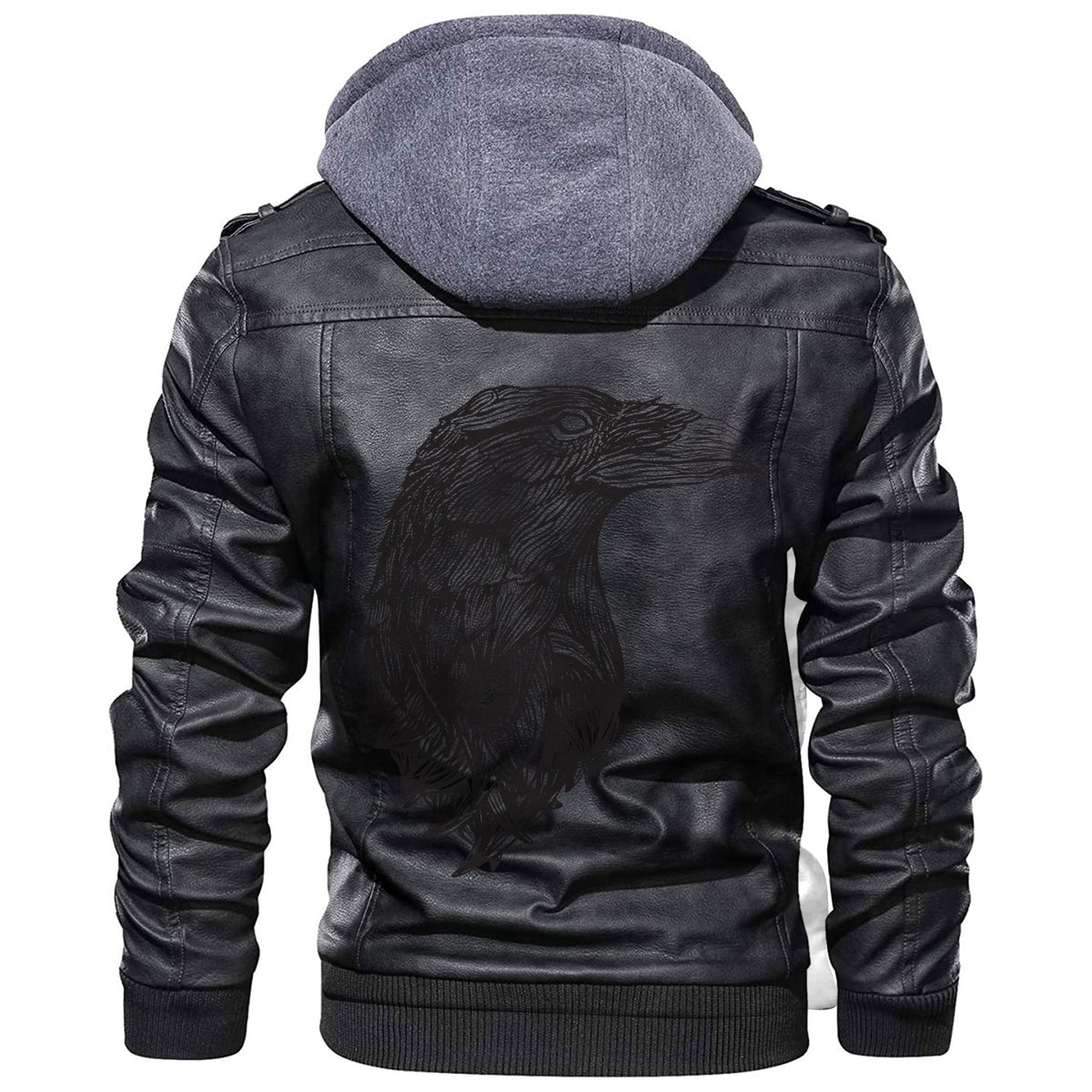 Viking Crow Black Leather Jacket RLT12 - Wonder Print Shop