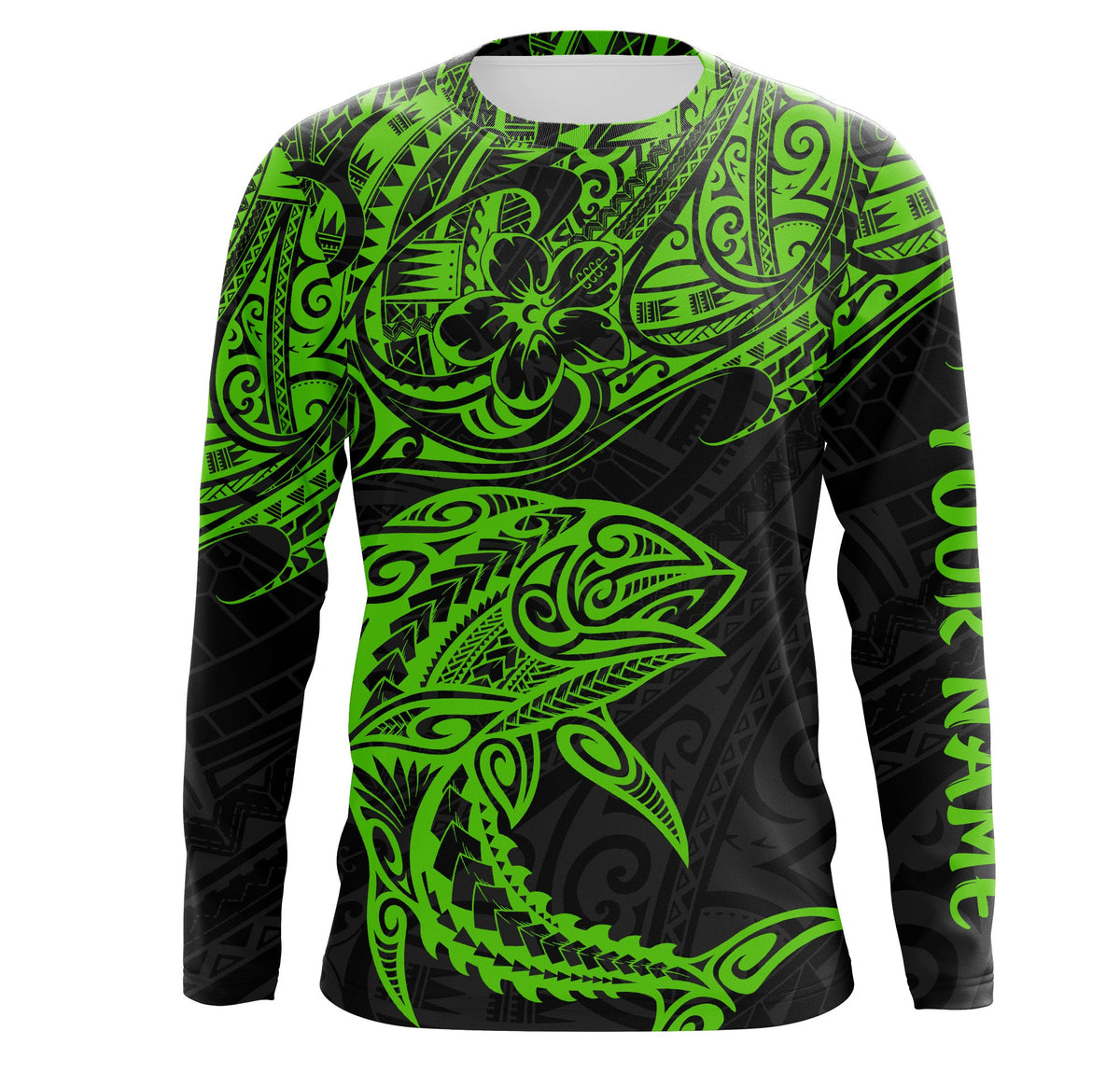 Tuna Fishing Polynesian Tattoo Custom Name UV Protection Shirts Fishing Gifts, Fishing Long Sleeve Shirts - Wonder Print Shop