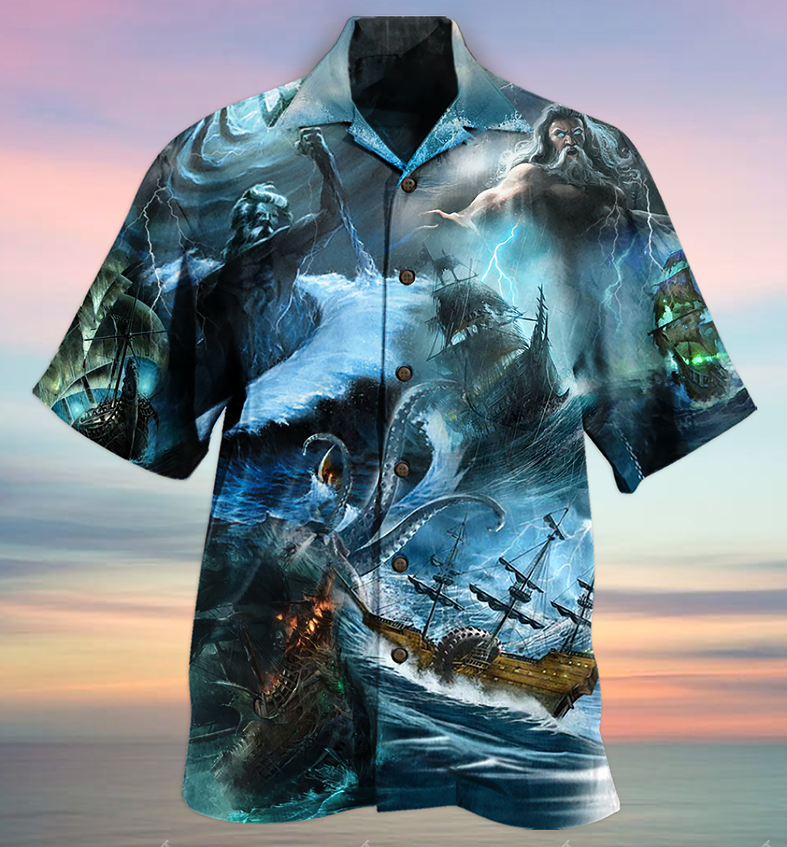 Greek Mythology Amazing Poisedon Hawaiian Shirt - Wonder Print Shop