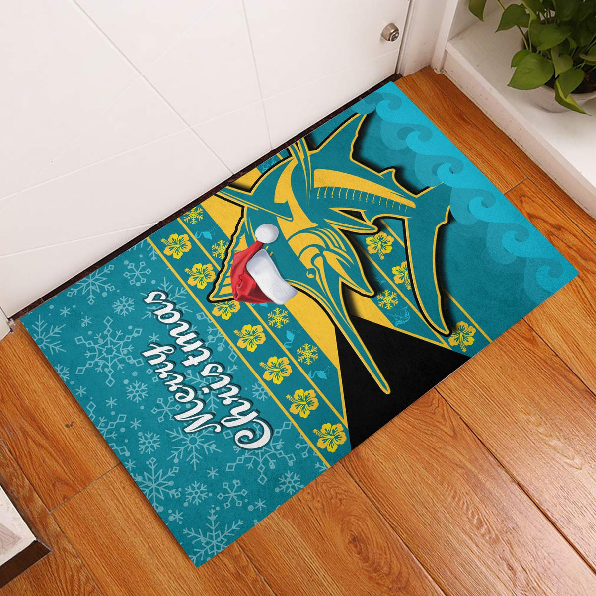 bahamas-door-mat-bahamian-blue-marlin-merry-chirstmas