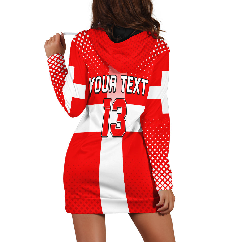 (Custom Text and Number) Switzerland Football Hoodie Dress Schweizer Pati Champion 2022 World Cup LT13 - Wonder Print Shop