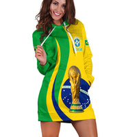(Custom Text and Number) Brazil Football Champions Hoodie Dress Selecao Style Vibe LT13 - Wonder Print Shop