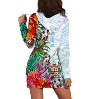 Custom Personalised Fiji Hoodie Dress Proud Fijian Tapa mix Tagimoucia Flowers LT13 - Wonder Print Shop