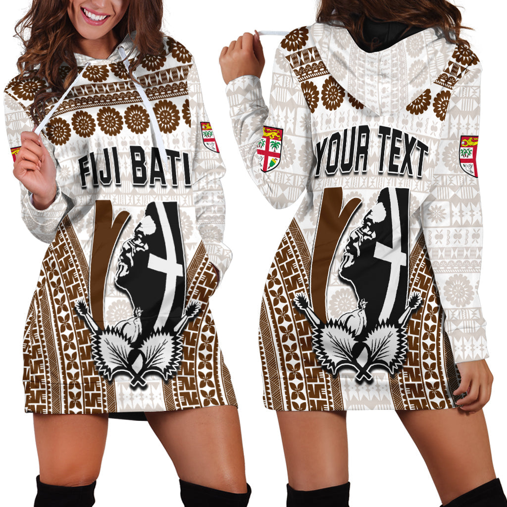 Custom Personalised Fiji Rugby Bati Hoodie Dress Proud Tapa Pattern LT13 - Wonder Print Shop
