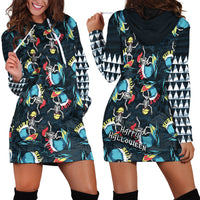 Hawaii Skeleton Surf Hoodie Dress Halloween Hawaiian Tribal LT13 - Wonder Print Shop