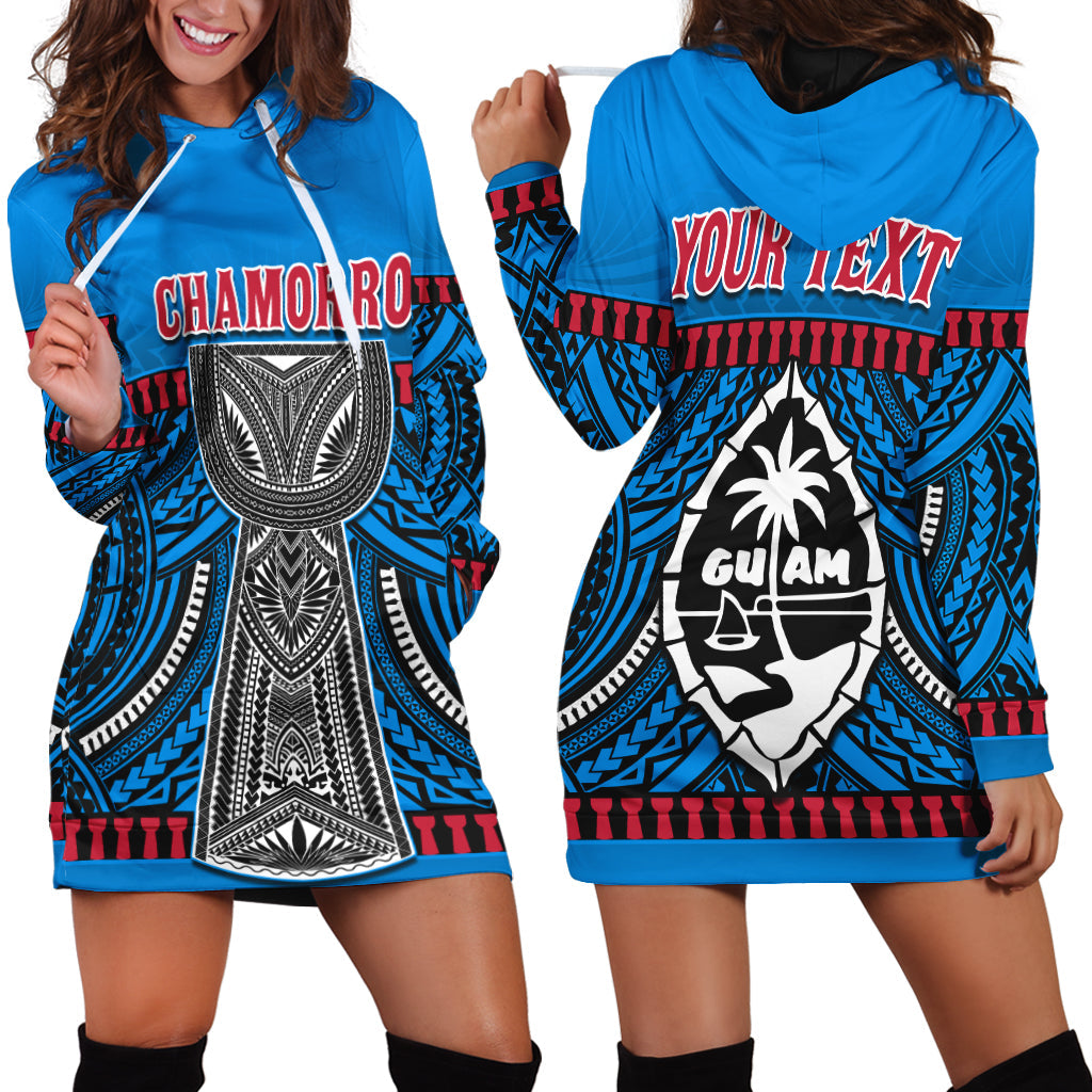 (Custom Personalised) Guam Chamorro Hoodie Dress Latte Stone Blue Polynesian Haligi LT13 - Wonder Print Shop