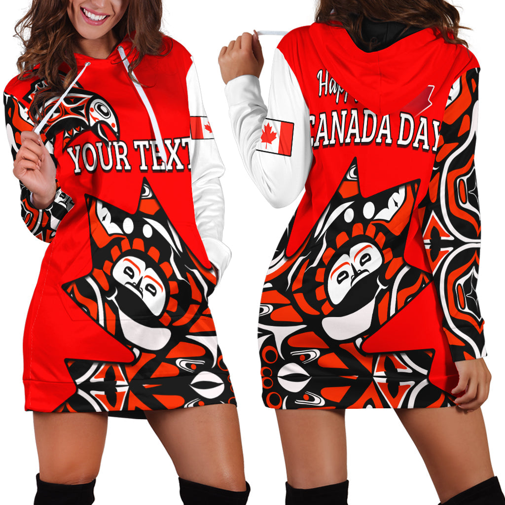 (Custom Personalised) Canada Haida Hoodie Dress Maple Leaf Canadian LT13 - Wonder Print Shop