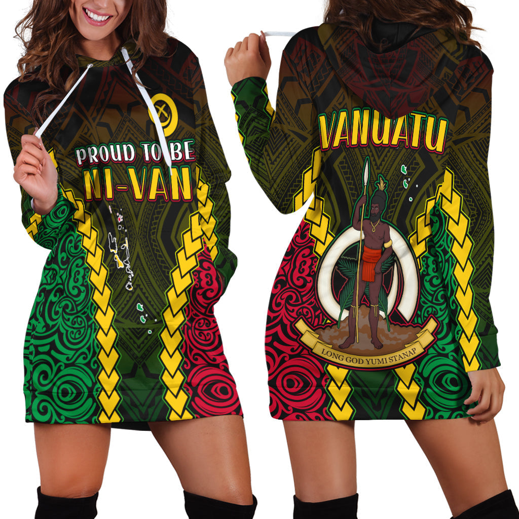 Vanuatu Indigenous Hoodie Dress Proud To Be Ni Vanuatu Polynesian Pattern LT13 - Wonder Print Shop