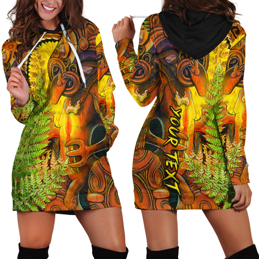 Custom Personalised Hei Tiki Maori Hoodie Dress Fern Aotearoa Ta Moko Sun LT13 - Wonder Print Shop