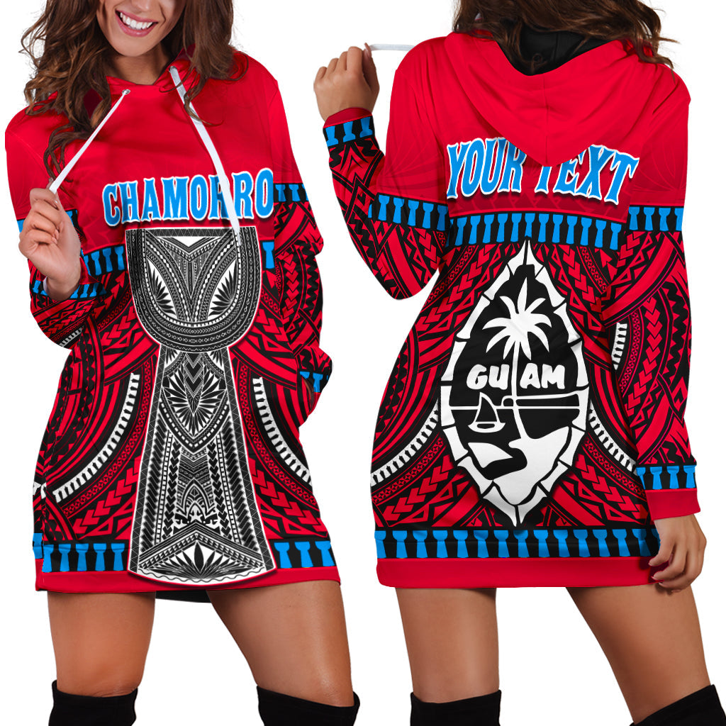 custom-personalised-guam-chamorro-hoodie-dress-latte-stone-red-polynesian-haligi
