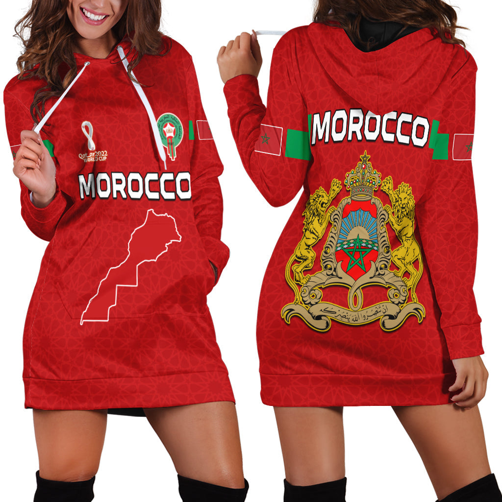 Morocco Football Hoodie Dress Champions World Cup New History LT13 - Wonder Print Shop