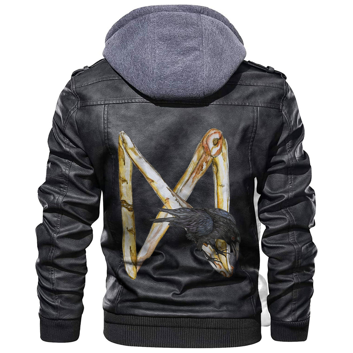 Viking Dagaz and Raven Leather Jacket RLT12 - Wonder Print Shop