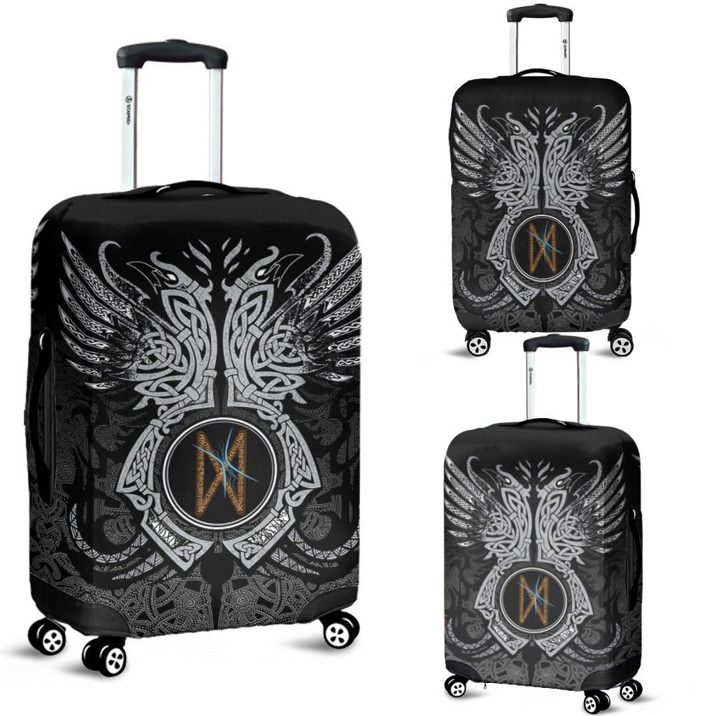 Viking Luggage Cover - Dagaz Rune, Raven Tattoo RLT12 - Wonder Print Shop