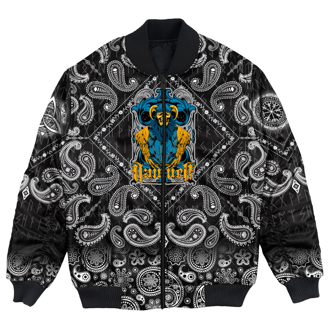 Viking Bomber Jacket Damned with Bandana Paisley Style RLT12 - Wonder Print Shop