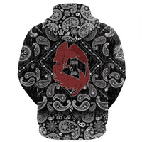 Viking Hoodie Dark Red With Odins Ravens with Bandana Paisley Style RLT12 - Wonder Print Shop