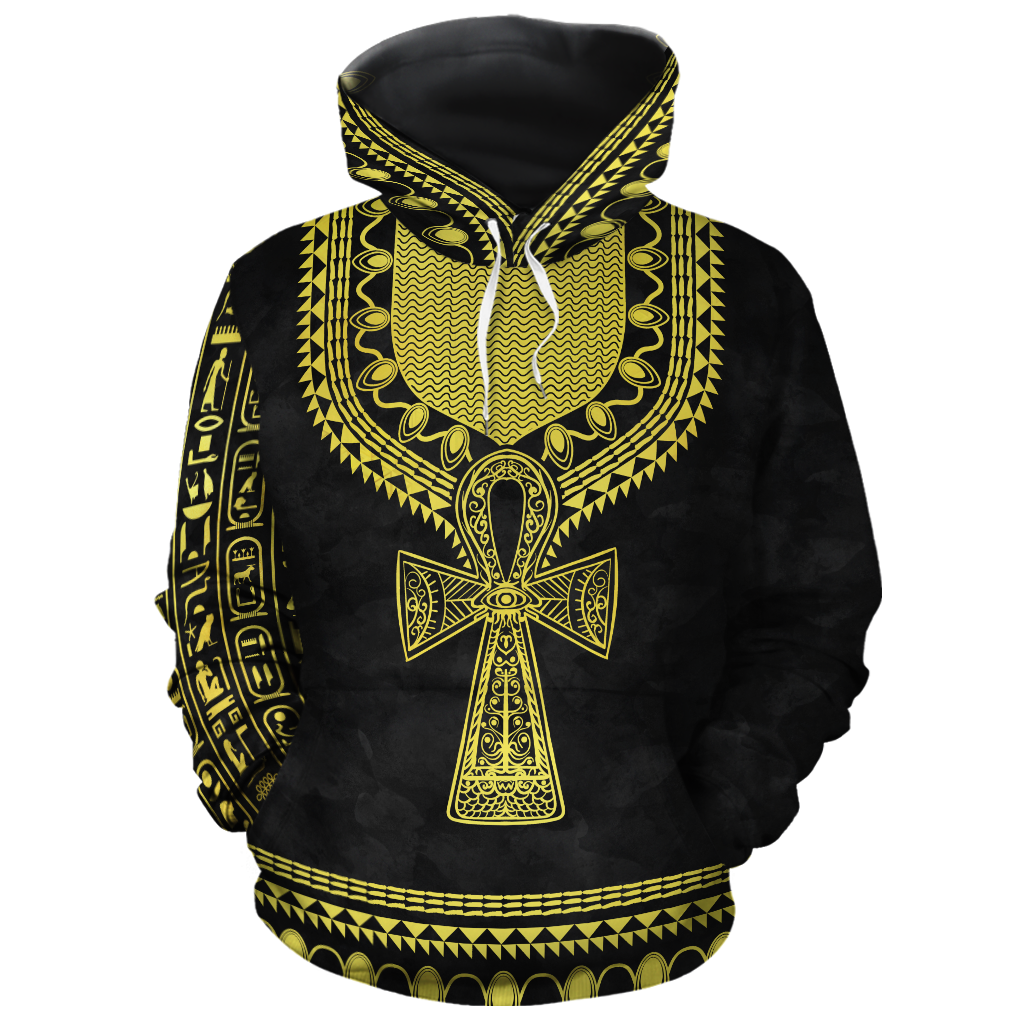 African Hoodie Printed Dashiki Ankh Hoodie - Wonder Print Shop