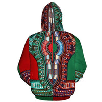African Hoodie Dashiki Half Pullover - Wonder Print Shop