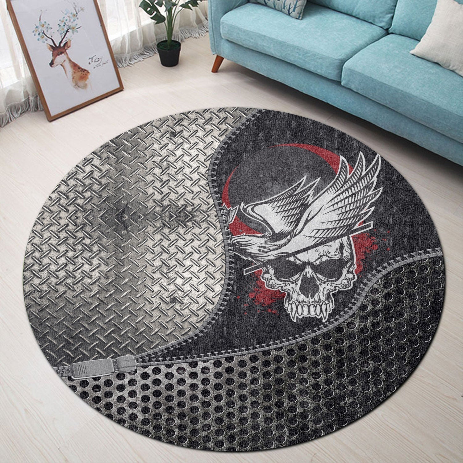viking-carpet-dead-skull-with-crow-round-carpet