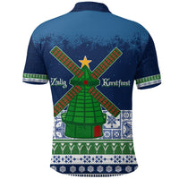 Christmas Sinterklass With Windmill Polo Shirt Netherlands Delft Pattern - Wonder Print Shop