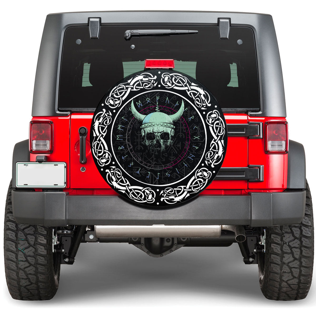 Viking Demoniac Skull Viking Viking Spare Tire Cover RLT12 - Wonder Print Shop