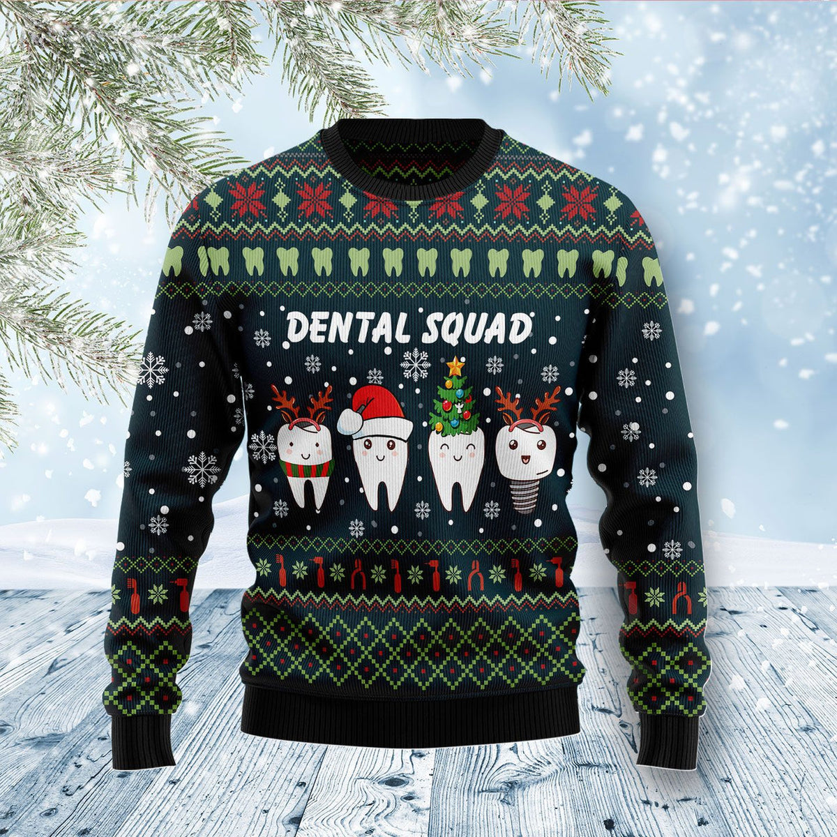 Dental Squad Ugly Christmas Sweater - Wonder Print Shop
