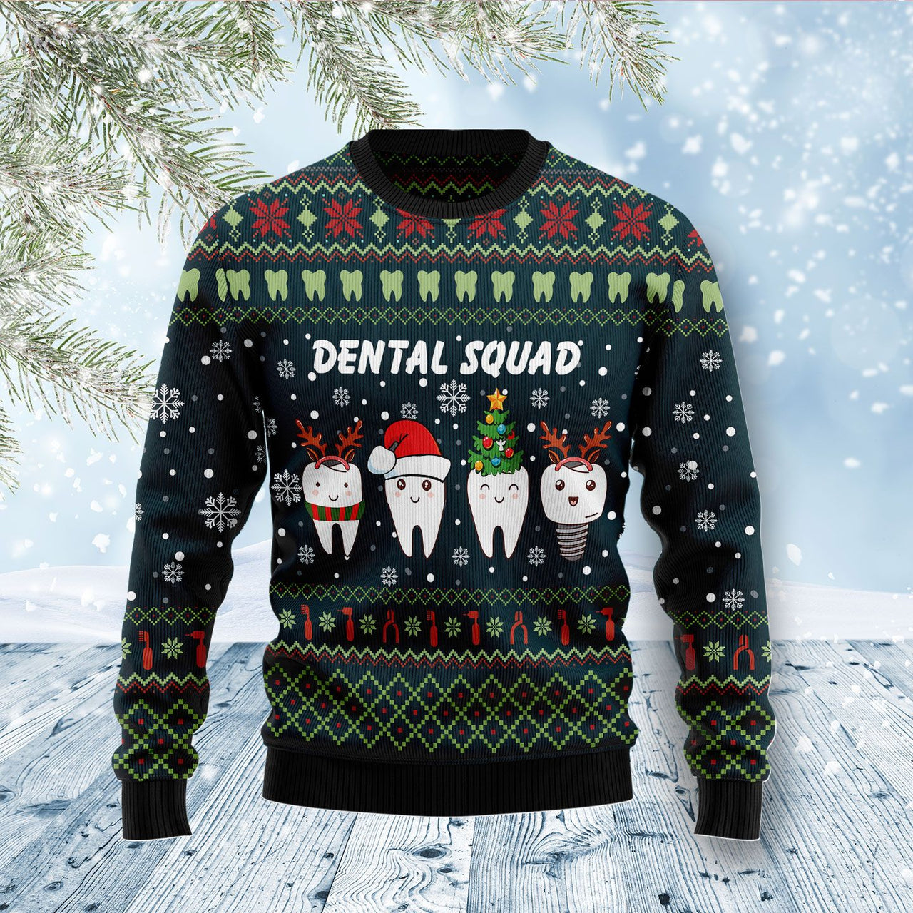 Dental Squad Ugly Christmas Sweater - Wonder Print Shop