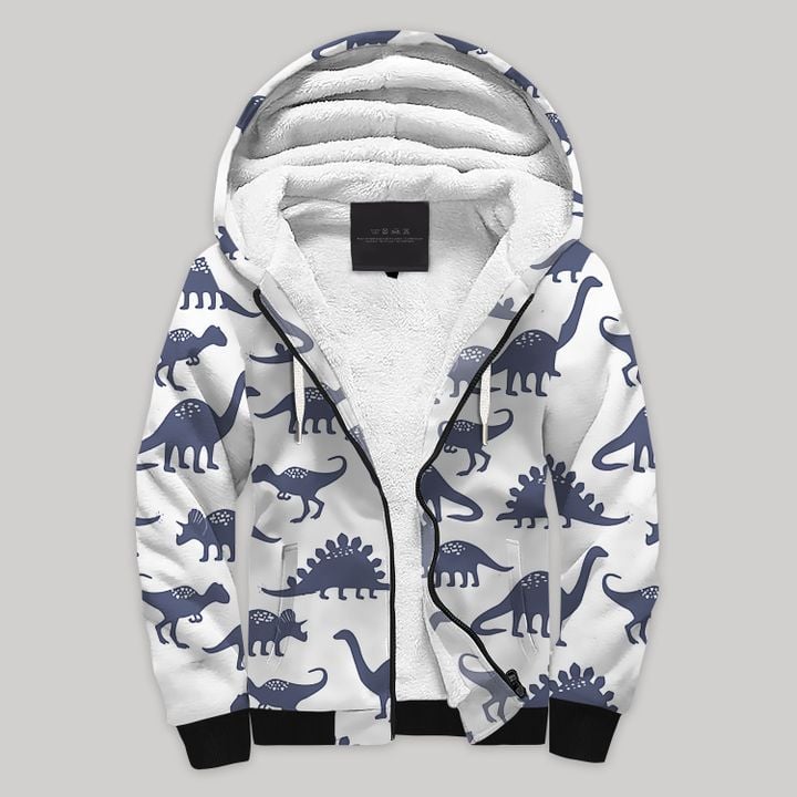 Dinosaur Blanket Fleece Zip Hoodie All Over Print - Wonder Print Shop