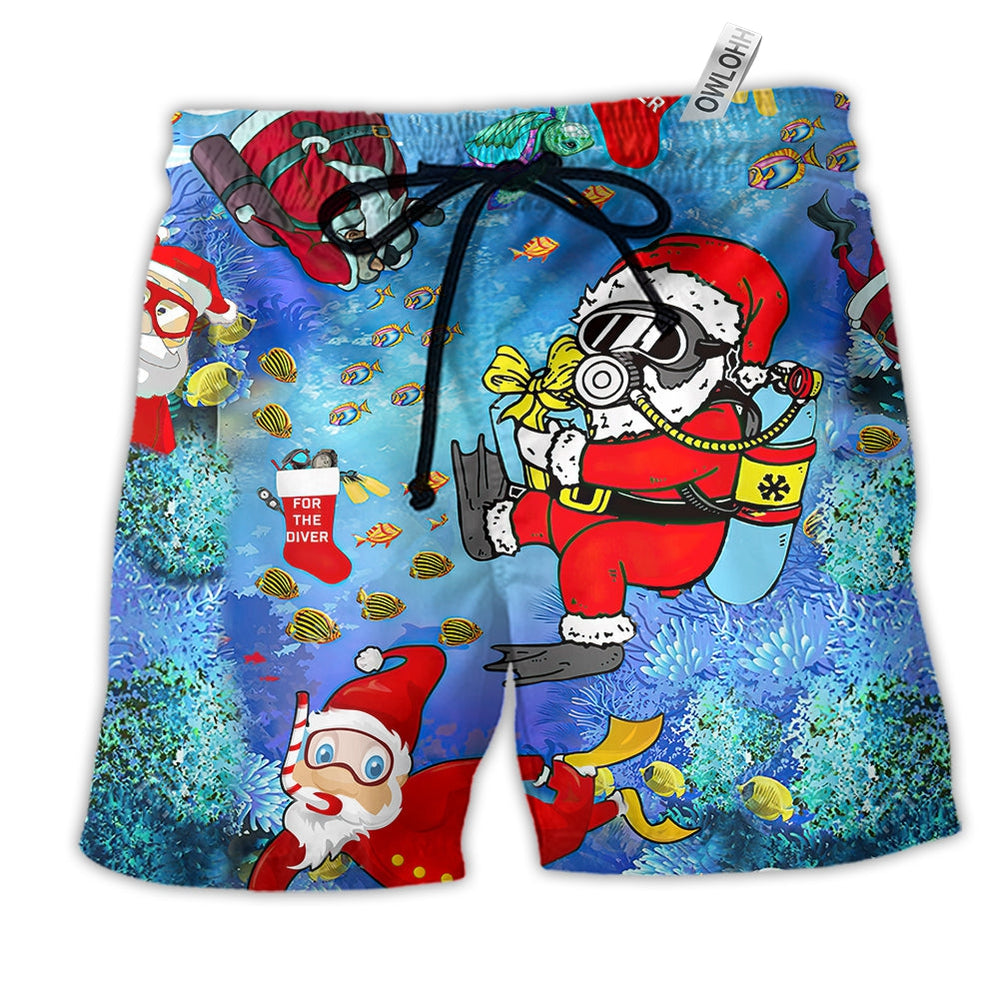 diving-christmas-santa-claus-dives-hawaiian-shorts
