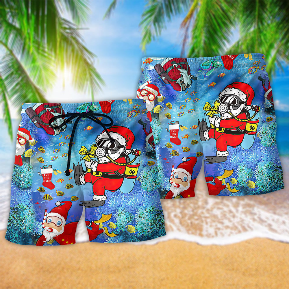 diving-christmas-santa-claus-dives-hawaiian-shorts