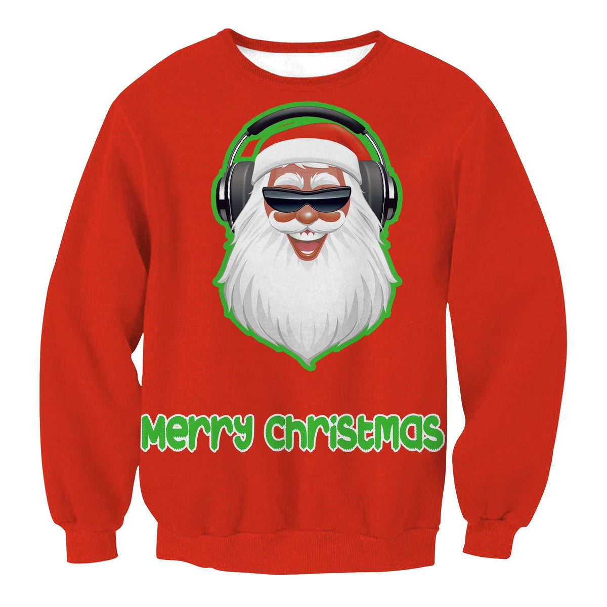 Dj Santa Claus Icon Super Cool Red Ugly Christmas Sweater - Wonder Print Shop