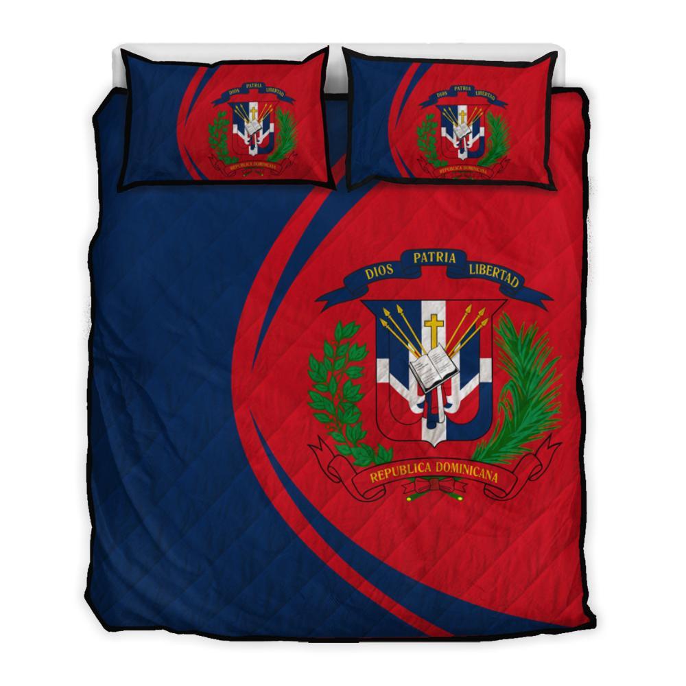 dominican-republic-flag-coat-of-arms-quilt-bed-set-circle