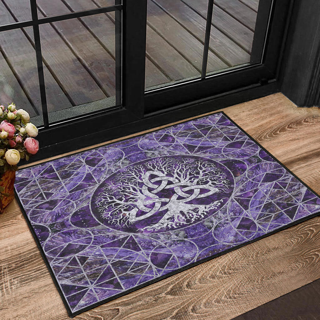 viking-door-mat-tree-of-life-with-triquetra-amethyst-and-silver-door-mat