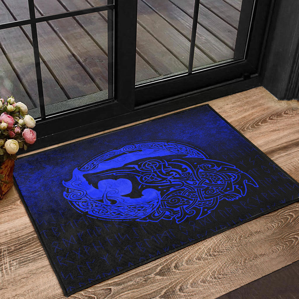 viking-door-mat-fenrir-viking-3d-tattoo-blue-version-door-mat