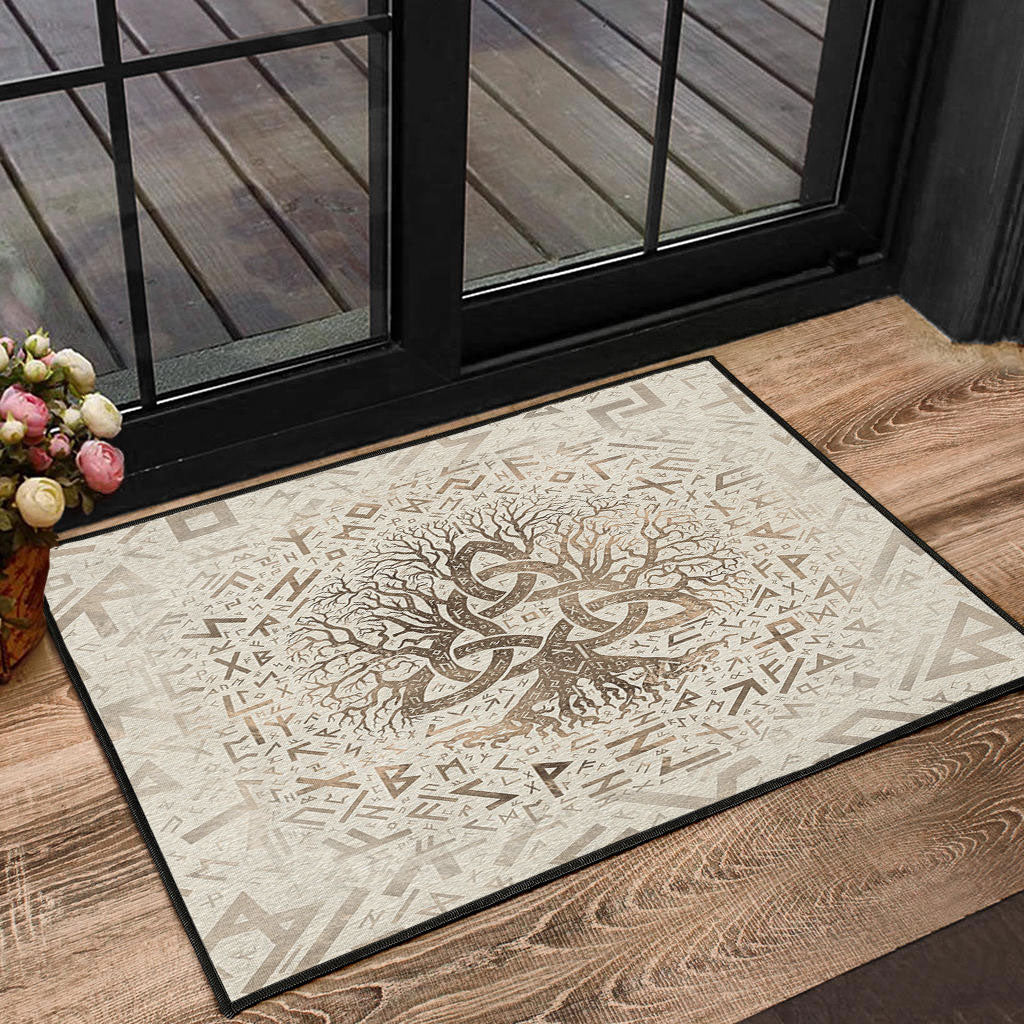 viking-door-mat-tree-of-life-with-triquetra-and-futhark-pastel-gold-door-mat