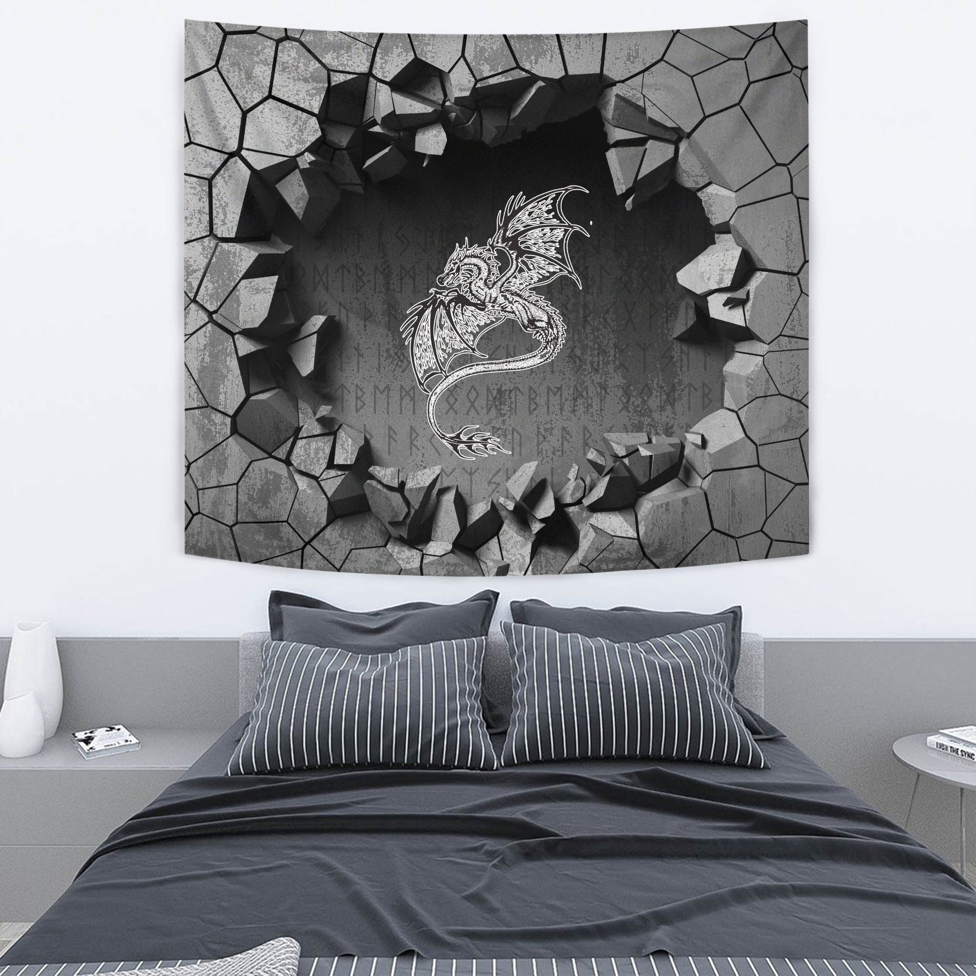 Viking Tapestry - Dead Skull With Crow Tapestry RLT12 - Wonder Print Shop