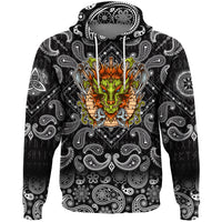 Viking Hoodie Dragon Shield Axe Sword Skull with Bandana Paisley Style RLT12 - Wonder Print Shop